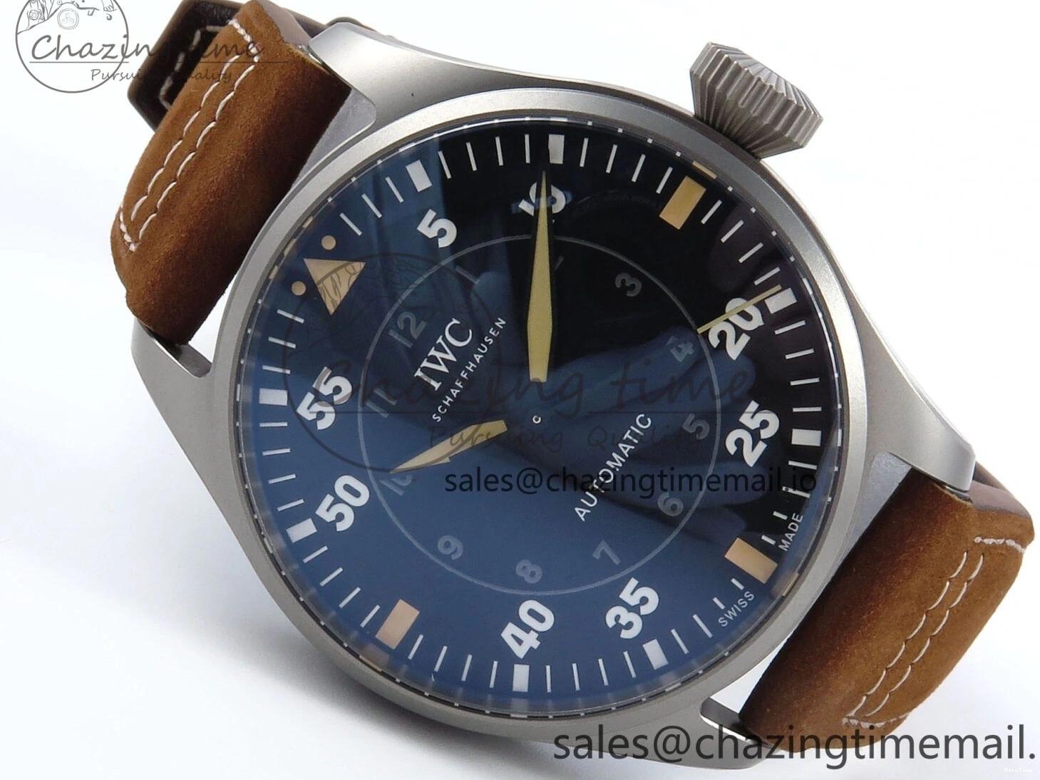 MIROTIME 0415 Big Pilot IW329701 M+F 1:1 Best Edition Black Dial on Brown Leather Strap MY RelaxedFit 7005
